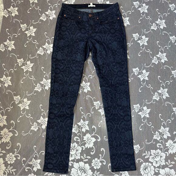 Eileen Fisher Blue Ikat Print Denim Skinny Jeans Size Sz 6 - Picture 6 of 14
